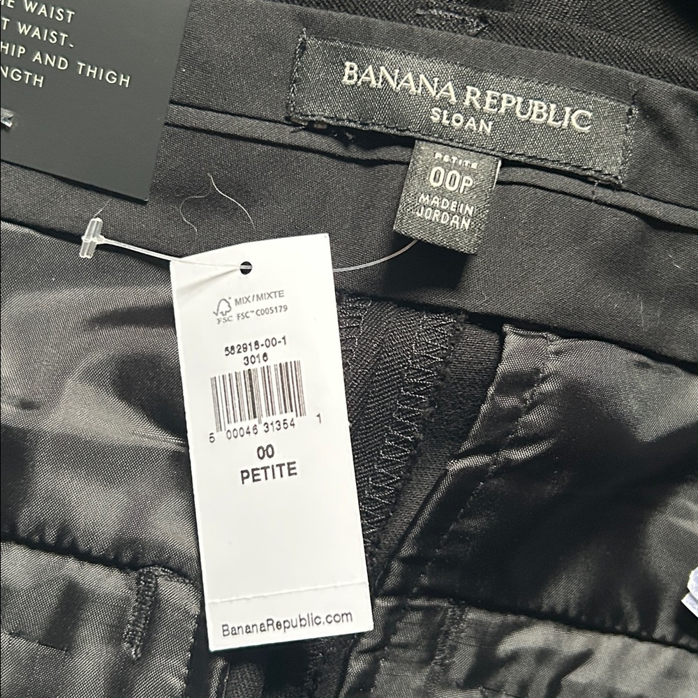NWT Banana Republic black Curvy Sloan ankle pant size 00 petite - Picture 6 of 7